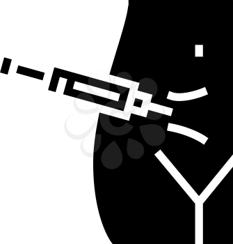 ovarian stimulation glyph icon vector. ovarian stimulation sign. isolated contour symbol black illustration