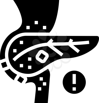 stones in pancreas glyph icon vector. stones in pancreas sign. isolated contour symbol black illustration