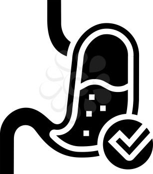 normal workin digestion system glyph icon vector. normal workin digestion system sign. isolated contour symbol black illustration