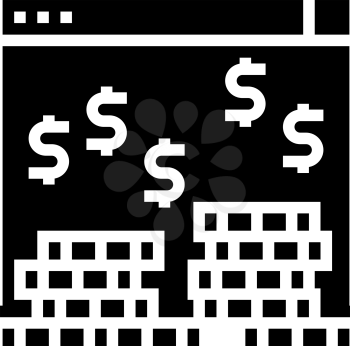earning money in internet glyph icon vector. earning money in internet sign. isolated contour symbol black illustration