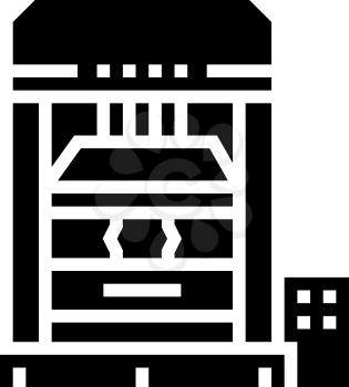 press equipment glyph icon vector. press equipment sign. isolated contour symbol black illustration