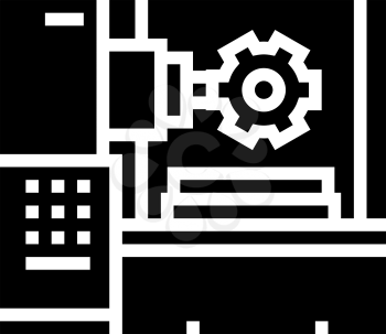 gear-machined apparatus glyph icon vector. gear-machined apparatus sign. isolated contour symbol black illustration