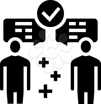 inter-leaf communication soft skill glyph icon vector. inter-leaf communication soft skill sign. isolated contour symbol black illustration