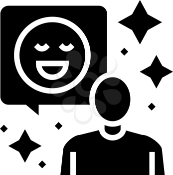 positive attitude soft skill glyph icon vector. positive attitude soft skill sign. isolated contour symbol black illustration