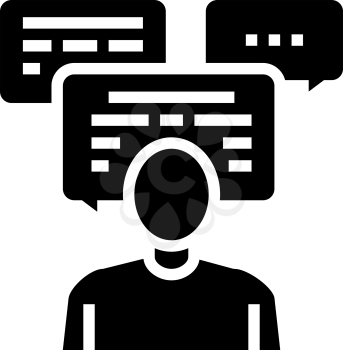 communication soft skill glyph icon vector. communication soft skill sign. isolated contour symbol black illustration