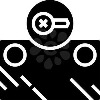 screw instalation mirror glyph icon vector. screw instalation mirror sign. isolated contour symbol black illustration
