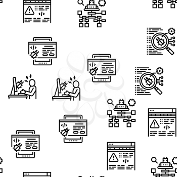 Debug Research And Fix Vector Seamless Pattern Thin Line Illustration
