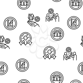 Poverty Destitution Vector Seamless Pattern Thin Line Illustration