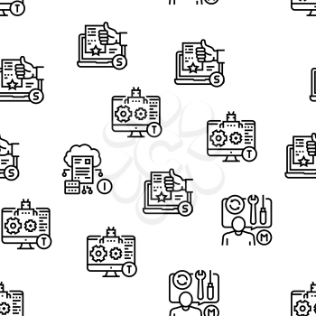 Incident Management Vector Seamless Pattern Thin Line Illustration