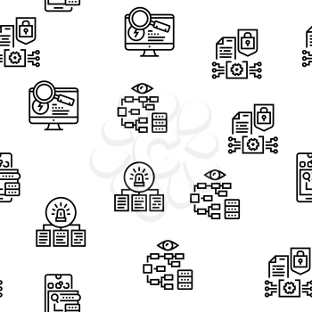 Incident Management Vector Seamless Pattern Thin Line Illustration