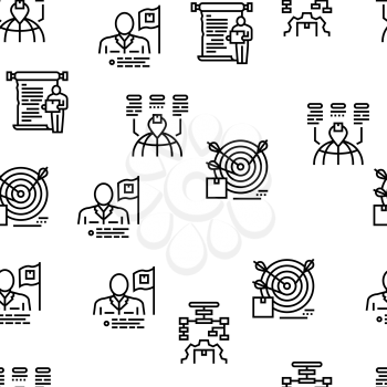 About Us Presentation Vector Seamless Pattern Thin Line Illustration
