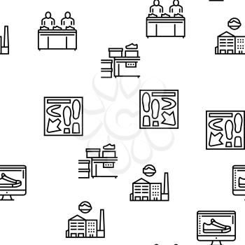 Shoes Repair Service Vector Seamless Pattern Thin Line Illustration
