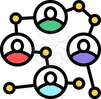 chain of businessmen shareholders color icon vector. chain of businessmen shareholders sign. isolated symbol illustration