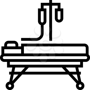 resuscitation stretcher line icon vector. resuscitation stretcher sign. isolated contour symbol black illustration