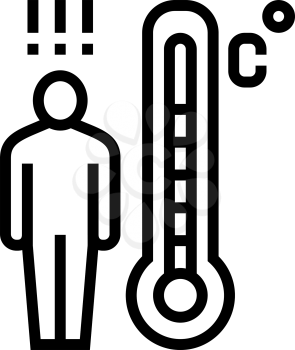 patient high temperature line icon vector. patient high temperature sign. isolated contour symbol black illustration