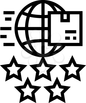 feedback international free shipping line icon vector. feedback international free shipping sign. isolated contour symbol black illustration