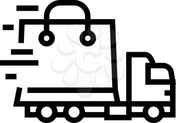 order free shipping line icon vector. order free shipping sign. isolated contour symbol black illustration