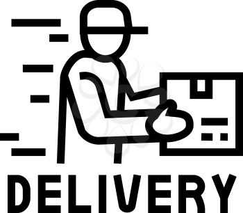delivery courier free shipping line icon vector. delivery courier free shipping sign. isolated contour symbol black illustration