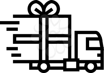 gift free shipping line icon vector. gift free shipping sign. isolated contour symbol black illustration