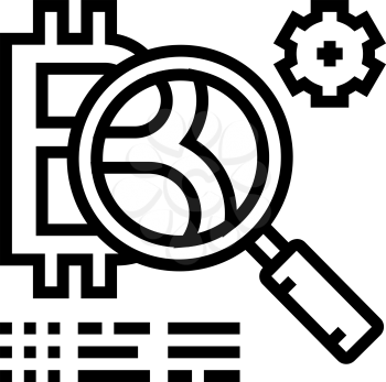 token development ico line icon vector. token development ico sign. isolated contour symbol black illustration