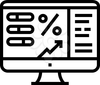 monitoring profit line icon vector. monitoring profit sign. isolated contour symbol black illustration