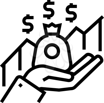 growth dividends precent line icon vector. growth dividends precent sign. isolated contour symbol black illustration
