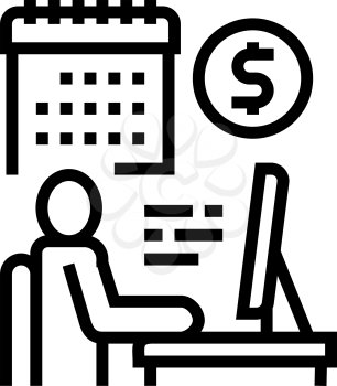 businessman trading online line icon vector. businessman trading online sign. isolated contour symbol black illustration