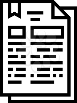 protocol document line icon vector. protocol document sign. isolated contour symbol black illustration