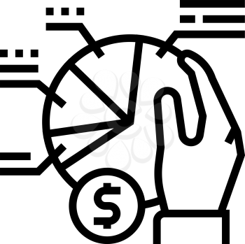 profit share line icon vector. profit share sign. isolated contour symbol black illustration