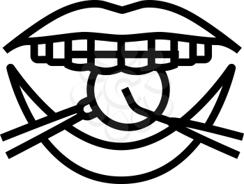 checking tooth braces line icon vector. checking tooth braces sign. isolated contour symbol black illustration