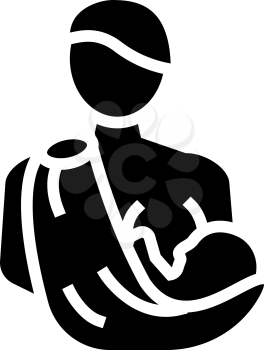 mother feeding newborn baby glyph icon vector. mother feeding newborn baby sign. isolated contour symbol black illustration