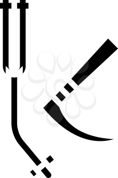 tracheal intubation tools glyph icon vector. tracheal intubation tools sign. isolated contour symbol black illustration