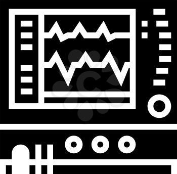 heart rate monitor glyph icon vector. heart rate monitor sign. isolated contour symbol black illustration