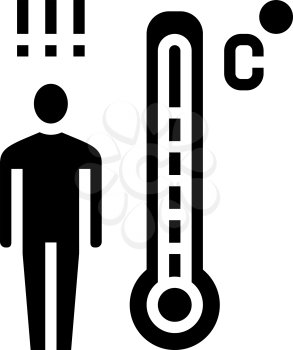 patient high temperature glyph icon vector. patient high temperature sign. isolated contour symbol black illustration