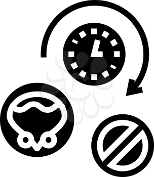 long time without urination glyph icon vector. long time without urination sign. isolated contour symbol black illustration