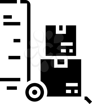 warehouse cart parcels free shipping glyph icon vector. warehouse cart parcels free shipping sign. isolated contour symbol black illustration