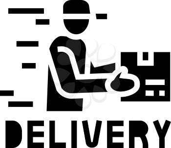 delivery courier free shipping glyph icon vector. delivery courier free shipping sign. isolated contour symbol black illustration