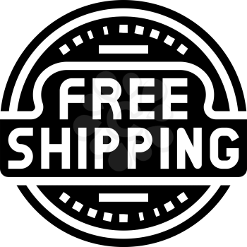 logo free shipping glyph icon vector. logo free shipping sign. isolated contour symbol black illustration