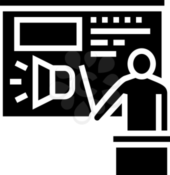 presentation pr glyph icon vector. presentation pr sign. isolated contour symbol black illustration