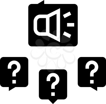 responses to media inquiries glyph icon vector. responses to media inquiries sign. isolated contour symbol black illustration
