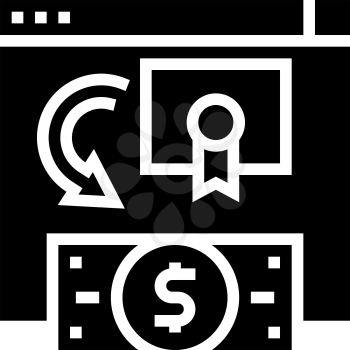 exchange share company to moey glyph icon vector. exchange share company to moey sign. isolated contour symbol black illustration