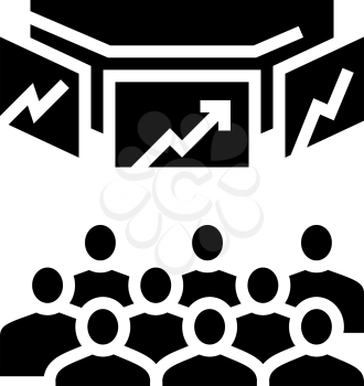 trading on stock exchange glyph icon vector. trading on stock exchange sign. isolated contour symbol black illustration