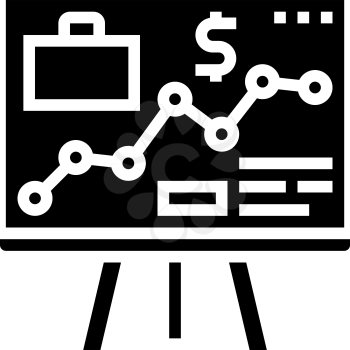 presentation for shareholders glyph icon vector. presentation for shareholders sign. isolated contour symbol black illustration
