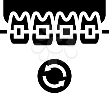 lingual tooth braces glyph icon vector. lingual tooth braces sign. isolated contour symbol black illustration