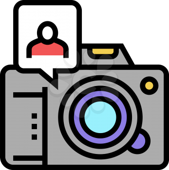 photo camera make card for face id color icon vector. photo camera make card for face id sign. isolated symbol illustration