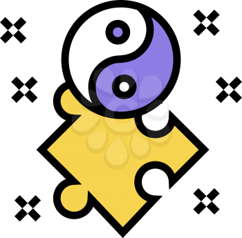 yin yan philosophy color icon vector. yin yan philosophy sign. isolated symbol illustration