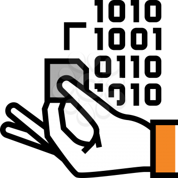 programming rfid chip color icon vector. programming rfid chip sign. isolated symbol illustration
