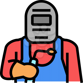 welder worker color icon vector. welder worker sign. isolated symbol illustration