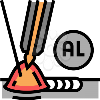aluminum welding color icon vector. aluminum welding sign. isolated symbol illustration