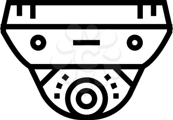 cctv camera with face id line icon vector. cctv camera with face id sign. isolated contour symbol black illustration